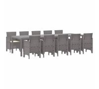 Makastle Ensemble Table et Chaises de Jardin 11 pc Gris