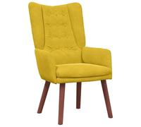 Makastle Fauteuil Relaxant Jaune en Velours 63x67x94 cm