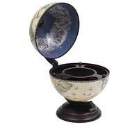 Makastle Globe Bar de Table, Casier à Bouteilles, Vert et Marron, 38 x 33 x 48 cm, Bois d'Eucalyptus