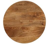 Makastle Plateau de Table Rond en Bois de Manguier Massif, Ø 50 x 3.8 cm, Brun, Finition Chêne