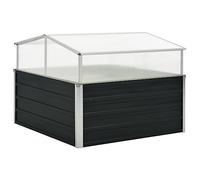 Makastle Serre à semis précoce - Serre avec Couvercle - Cadre en Aluminium et Circuit imprimé - Système de jardinière pour Jardin et Balcon - 100 x 100 x 85 cm - Anthracite
