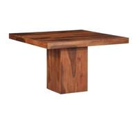 Makastle Table à Manger Carrée 120x120x77 cm en Bois d'Acacia Massif, Marron, 49,3 kg