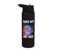 Make Art Not War, Colorful Drawing, Artistic, Art Tee Stainless Steel Insulated Water Bottle