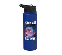 Make Art Not War, Colorful Drawing, Artistic, Art Tee Stainless Steel Insulated Water Bottle