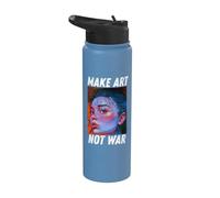 Make Art Not War, Colorful Drawing, Artistic, Art Tee Stainless Steel Insulated Water Bottle