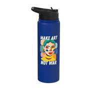 Make Art Not War, Colorful Drawing, Artistic, Art Tee Stainless Steel Insulated Water Bottle