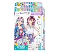 Make It Real - Cahier de mode digital | Créer des vêtements avec autocollants & pochoirs | Jeux de mode pour filles créatif | Création de vêtements pour filles dès 8 ans
