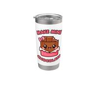 Make Mine Chocolate Kawaii Jolie barre de chocolat Gobelet isotherme en acier inoxydable double paroi
