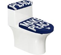 Make Peace Text Ensemble couvercle de toilette extensible et housse de réservoir - Décoration de salle de bain élastique douce pour salle de bain en forme de U ovale