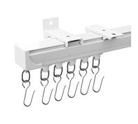 MaKefeile Rail de rideau mural robuste pour salon, chambre à coucher, douche, séparateur de pièce, blanc, 0,9 m à 4,6 m