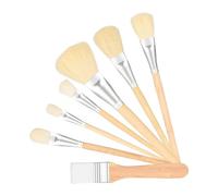 Makemop Lot de 7 pinceaux pour Peinture Acrylique, Motif éventail, Outils Multifonctions pour détails, Textures, projets artistiques, 20 x 3 x 10 cm