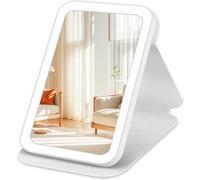 Makeup Mirror, Led Mirror With 3 Colours Cosmetic Mirror Led Table Top Touch Screen Usb Rechargeable Makeup Mirror Foldable Portable For Travel Dressing Table (White)