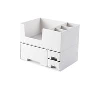 Makeup Organizer - Double Layer Stackable Storage Case for Cosmetics | ABS Material with Pull Out Drawer, Multifunctional Display Feature and Brush Jewelry Perfume Usage for Table