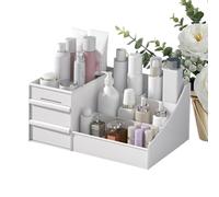 Makeup Organizer with Drawers - Desktop Cosmetic Holder | PP Material with Multi-Compartment Function, Transparent Drawer Design for Easy Access, for Perfume Bedroom Desk Bathroom, 28.5x12.5x17.5cm.