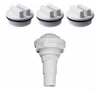MAKHOON & ATIE Kit de 4 pièces d'hivernage pour piscine : raccord de jet de retour SP1023 + 3 couvercles SP1022C, 3,8 cm pour NPT fileté avec joints toriques pour piscines hors sol Hayward