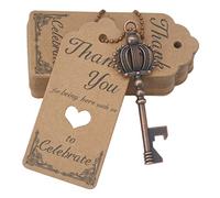 Makhry 52 pièces Ouvre-bouteille Forme Couronne Vintage pour Mariage-Cuivre | Ouvre-bouteille aveur Mariage Invité Souvenir Coffret Cadeau Escort Merci Tags Porte-clés