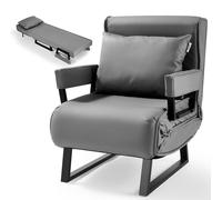 Makika Fauteuil Lit Chauffeuse Chaise Longue Accoudoirs PU Pliable Canapé