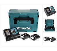 Makita 18 V Power Source Pack Énergie avec 2x Batteries 1,5 Ah + Chargeur DC 18 RC + Boîtier de transport Makpac