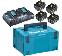 Pack 4 Batteries 18V 5Ah BL1850 - MAKITA - Chargeur double DC18RD + coffet MaKpac - 197626-8
