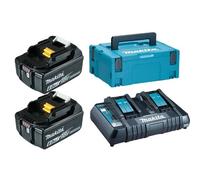 Makita 198077-8 - batterie Li-Ion 18V - pack débutant (2x 6,0Ah) avec coffret Mbox