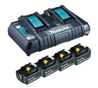 Makita 199485-6 - De Batterie 18V Li-ion - 4 Batteries 6,0 Ah - + Chargeur
