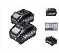 Makita 2x BL 4040 Kit de batteries 40 V max.4,0 Ah XGT Li-Ion e protection IP64 + Affichage LED (2x 191B26-6)