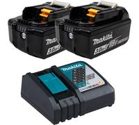 Makita 2x BL1830B batterie 3,0 Ah 18V Li-Ion avec indicateur de niveau de charge + chargeur rapide DC18RC - DC18RC-BL1830B-2x