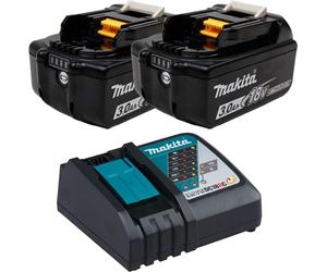 Makita 2x BL1830B batterie 3,0 Ah 18V Li-Ion avec indicateur de niveau de charge + chargeur rapide DC18RC - DC18RC-BL1830B-2x