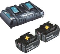 Makita 2x BL1850B batterie 5,0 Ah 18V Li-Ion + DC18RD chargeur double rapide - DC18RD-BL1850-2x