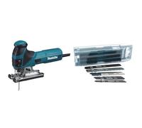 Makita 4351FCTJ Scie Sauteuse à Pendule 135 mm, avec LED, 720W Noir/Vert/Argent & B-44410 Assortiment/Lames de Scie Sauteuse, Gris