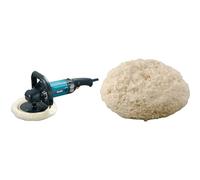 Makita 9237CB Ponceuse Polisseuse à Disque 1200 W Ø 180 mm & 192629-7 - Boina de lana con velcro de 180 mm para lijadora-pulidora de disco