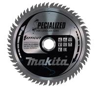 Makita B-69864 EFFICUT - Lame de scie circulaire - Diamètre : 165 x 1,85 x 20 mm - 60 dents - Angle de dents : 10° - Pour des coupes propres et rapides dans le bois - Pour scies à onglet sans fil