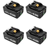 Makita batterie 18V, capacité 60Ah, indicateur de réservoir LED, 4 pièces 6,0