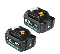 Makita batterie 18V, rechargeable, technologie Li-Ion, batterie 6Ah 2 pièces, 18V