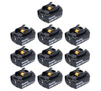 Makita Batterie Set 10x BL 1830 B 18 V 3,0 Ah / 3000 mAh Li-Ion ( 10x 197599-5 ) avec affichage LED - original, pas de copie
