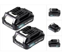 Makita Batteries Power Set Li 12V - 2x pièces BL1021B 2.0Ah (197396-9) - successeur de BL1020B