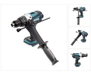 Makita BHP 458 Z LXT Perceuse visseuse à percussion sans fil LXT 18 V Li-Ion Solo - uniquement outil sans accessoires, avec poignée latérale