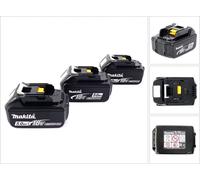 Makita BL 1850 B Batterie Li-Ion 18 V - 5 Ah, 3 pcs.