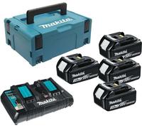Makita BL1830B et DC18RD 4 batteries et chargeur dans une boîte Makpac BL1830B et DC18RD