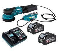 Makita BO 001 CGU201 : Ponceuse excentrique sans fil, 40 V max., diamètre 125 mm, excentrique de 5,0 mm, moteur sans balais, + 2 batteries 4,0 Ah + chargeur