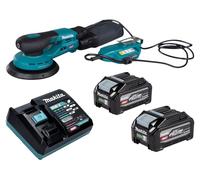 Makita BO 002 CGU201 : Ponceuse excentrique sans fil, 40 V max., diamètre 150 mm, excentrique de 5,0 mm, moteur sans balais, + 2 batteries 4,0 Ah + chargeur