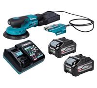 Makita BO 004 CGU201 : Ponceuse excentrique sans fil, 40 V max., diamètre de 150 mm, course de 3,0 mm, moteur sans balais, + 2 batteries 4,0 Ah + chargeur