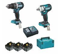 Pack 2 outils Perceuse - Boulonneuse MAKITA DLX2359TJ1 - 18V + 3 batteries 5Ah et chargeur