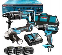 Makita COMBO DLX3078TX1 18V DGA504 + DHR241 + DDF482 Meuleuse d'angle Marteau perforateur Perceuse-visseuse