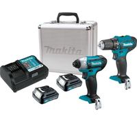Ensemble de machines MAKITA AKU - tournevis DF333 et ynamométrique TD110 en coffret aluminium CLX224X