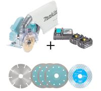 Makita, coupe-carreaux diamanté sans fil 18V, modèle DCC500, kit complet – inclut le kit d'alimentation (2 batteries)