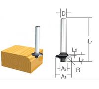 Makita D-09357Fraise a arrondir, 6mm