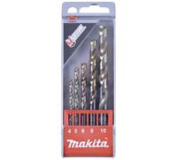 Makita D-30508 M-FORCE HSS Jeu de forets pour le métal 5 pièces 4 mm, 5 mm, 6 mm, 8 mm, 10 mm 1 set