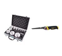 Makita D-47298 Ensemble de 14 scies cloches & Stanley Fmht0-20559 Scie pour Usage Général Gamme Fatmax - Découpe du Plâtre - 8 dents/Pouce - denture Triple Biseaux - 3 Angles de Blocage