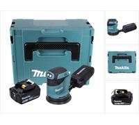 Makita DBO 180 T1J Ponceuse excentrique sans fil 18 V 125 mm + 1x Batterie 5,0 Ah + Makpac - sans chargeur